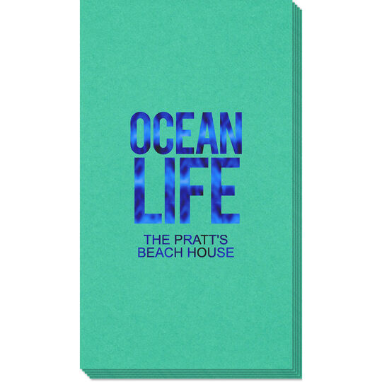 Ocean Life Linen Like Guest Towels